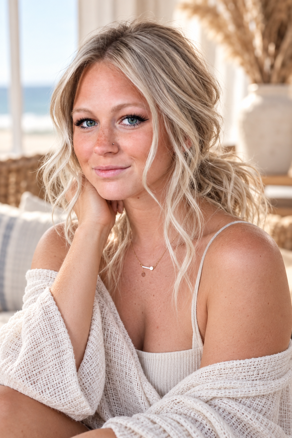 Wavy ponytail wavy beach hairstyle