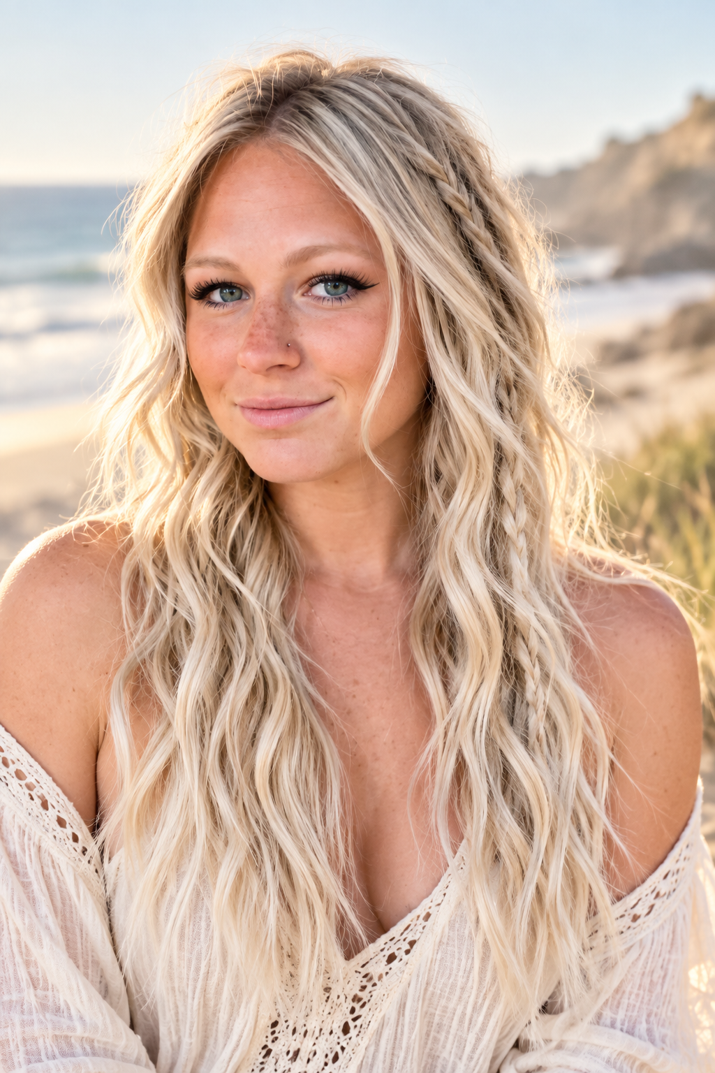 Braided beach waves wavy beach hairstyle