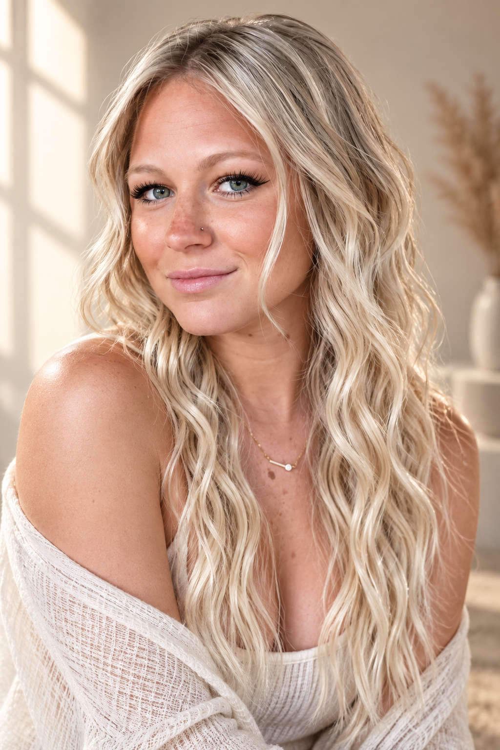 Polished wet-look waves wavy beach hairstyle