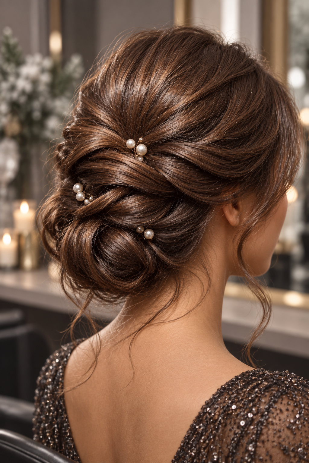 Warm Hollywood Waves winter formal hairstyles