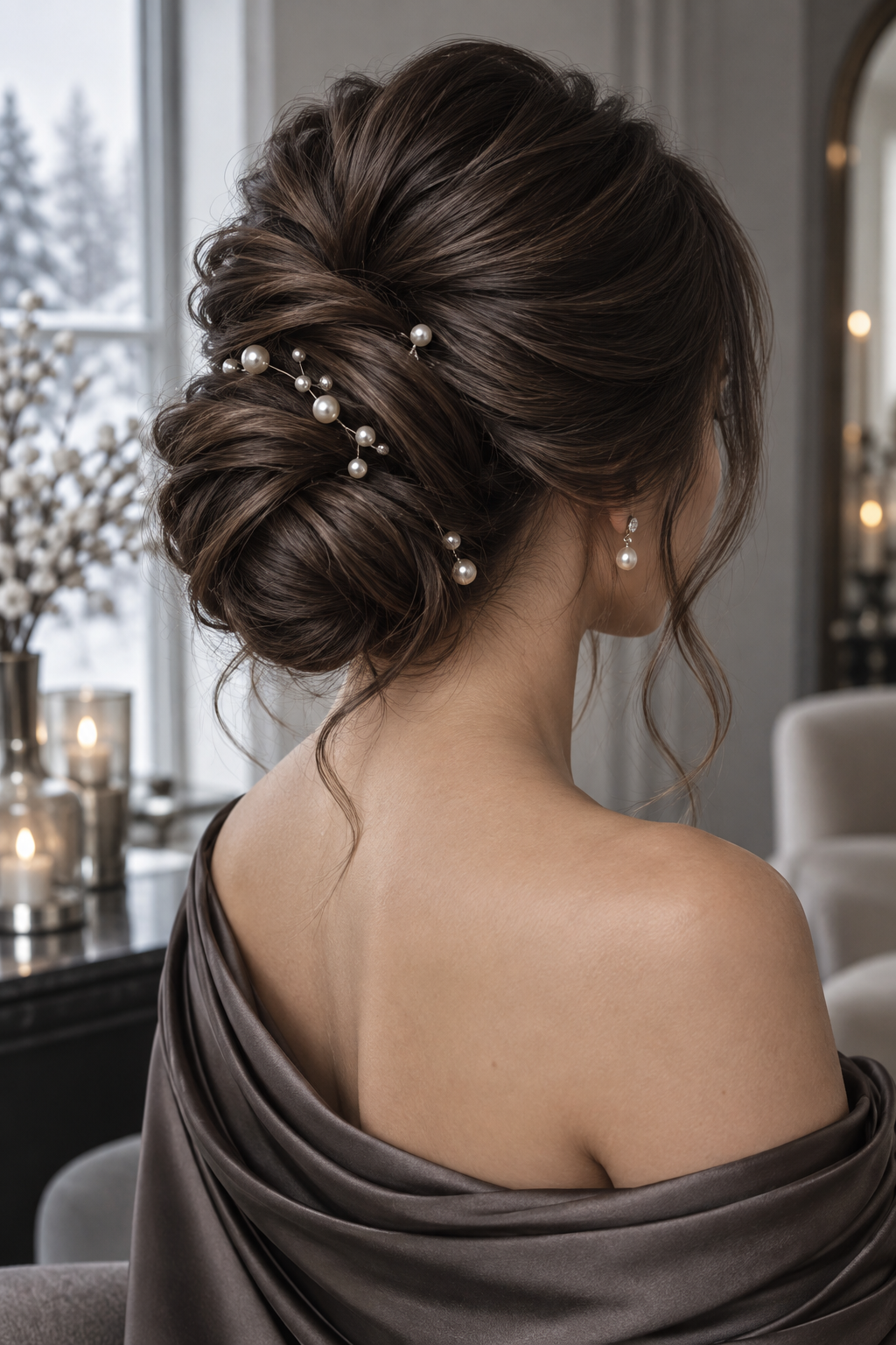 Half-Up Velvet Bow winter formal hairstyles