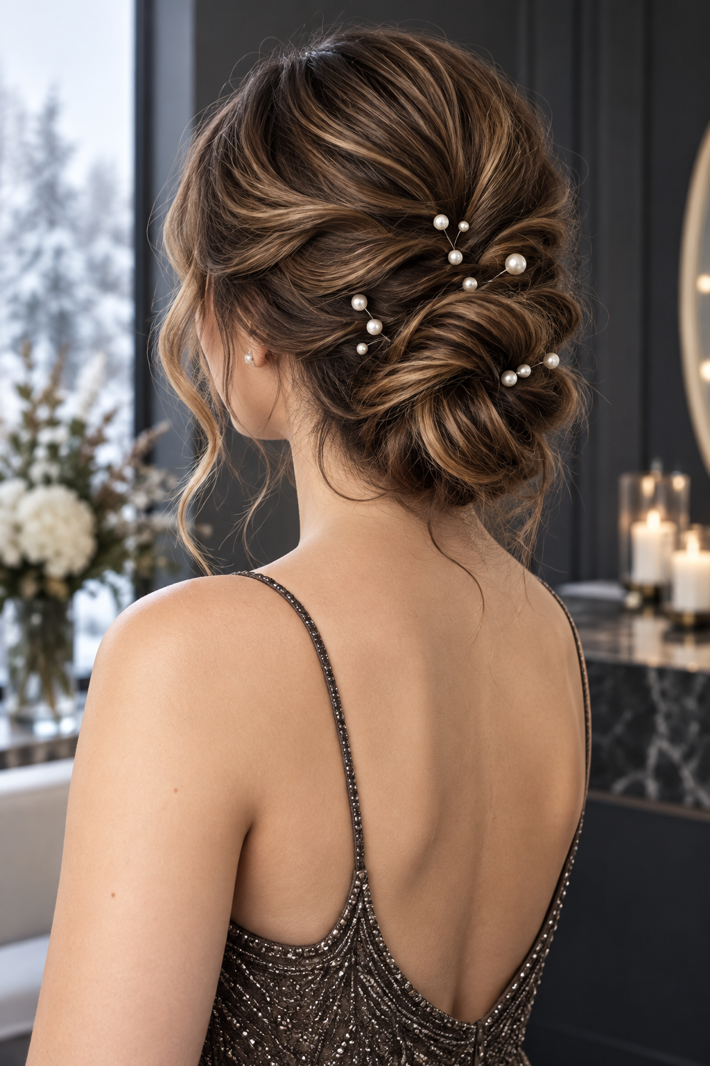 Snowy Blonde Updo winter formal hairstyles