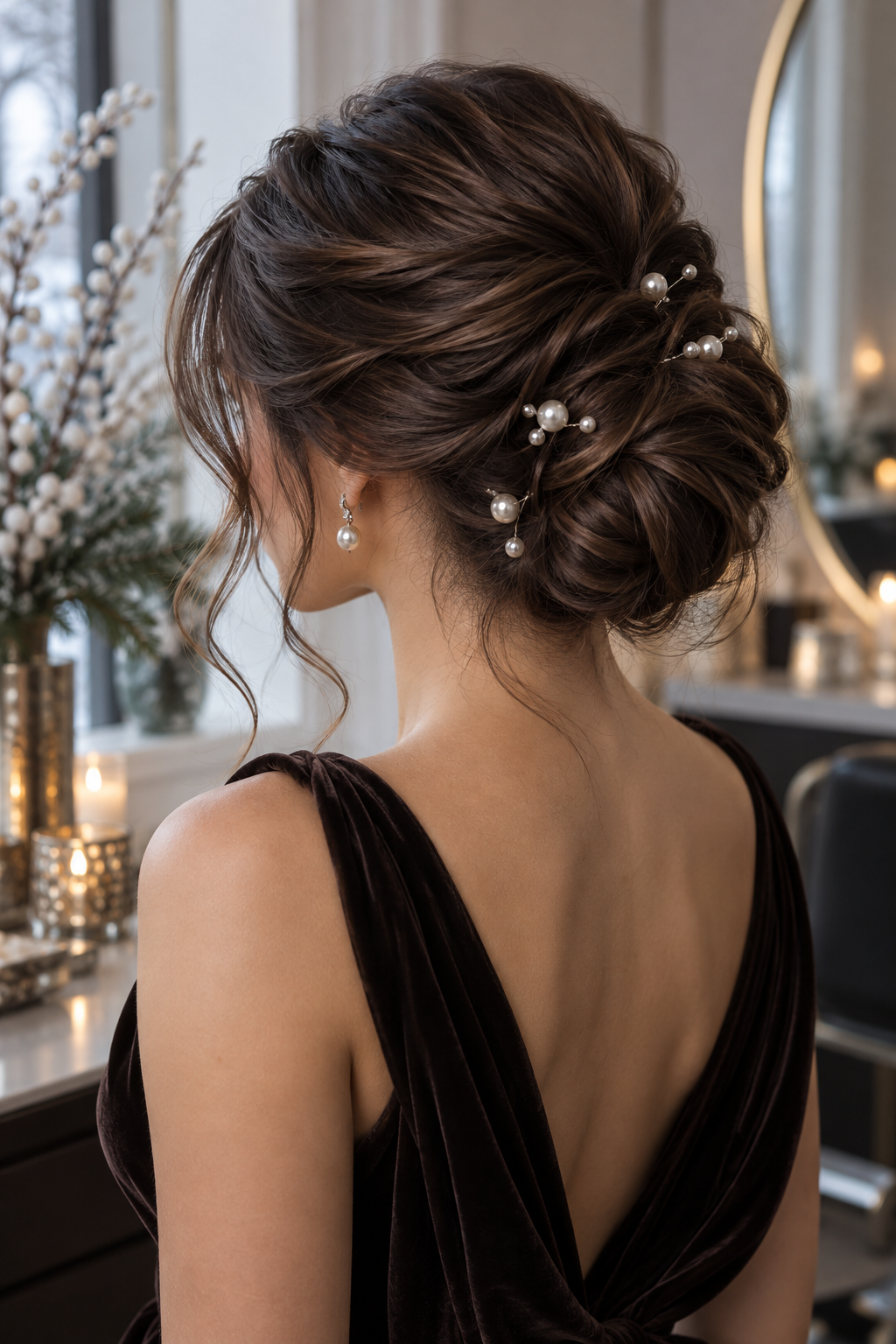 Loose Bridal-Inspired Updo winter formal hairstyles