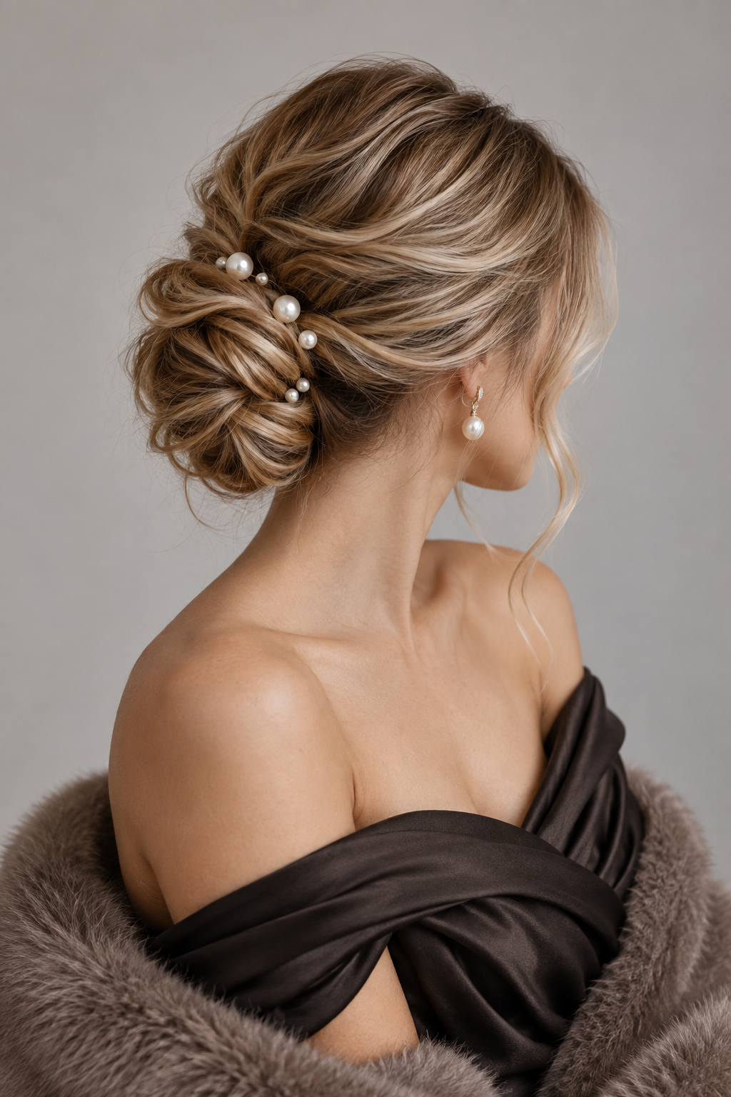 Deep Side-Part Chignon winter formal hairstyles