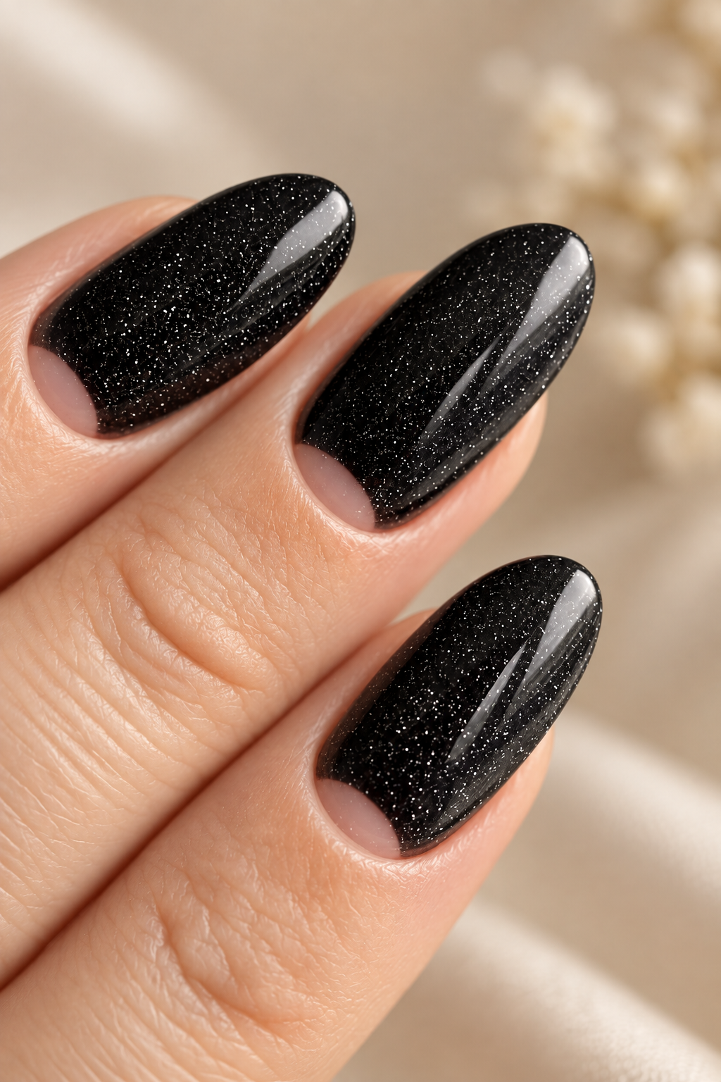 black nail ideas for mother of the groom: short black square nails