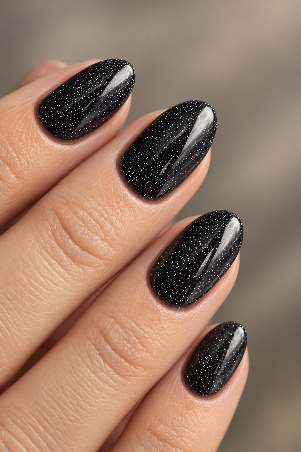 black nail ideas for mother of the groom: black line art