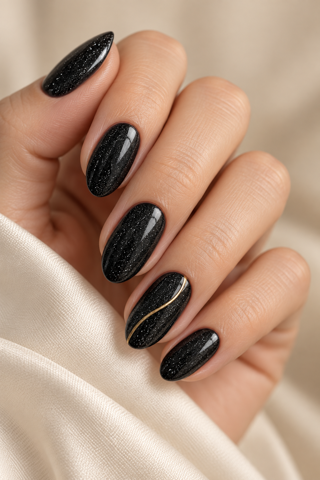 black nail ideas for mother of the groom: black nail art