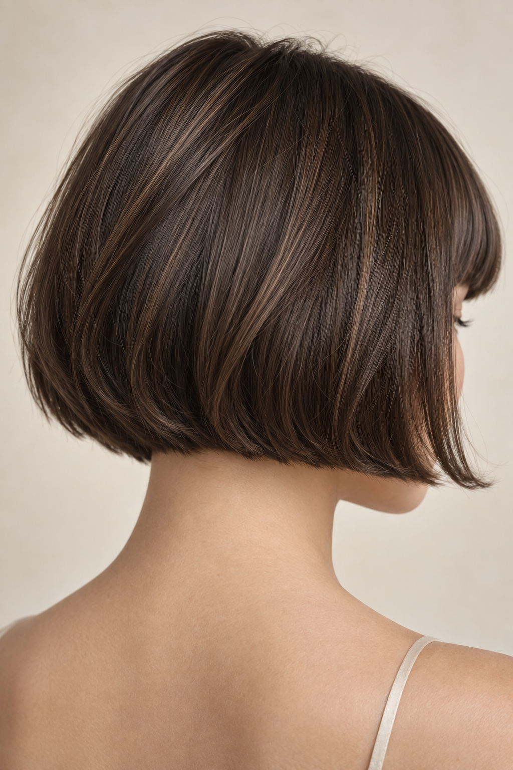 Sleek asymmetrical French bob
