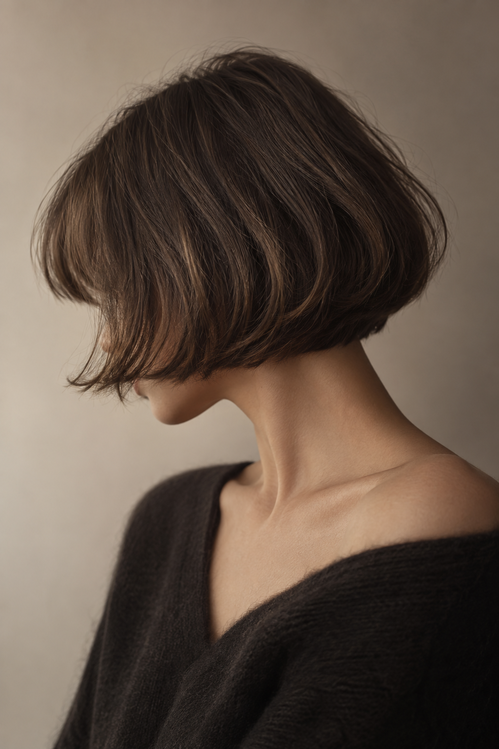Angled French bob hairstyle