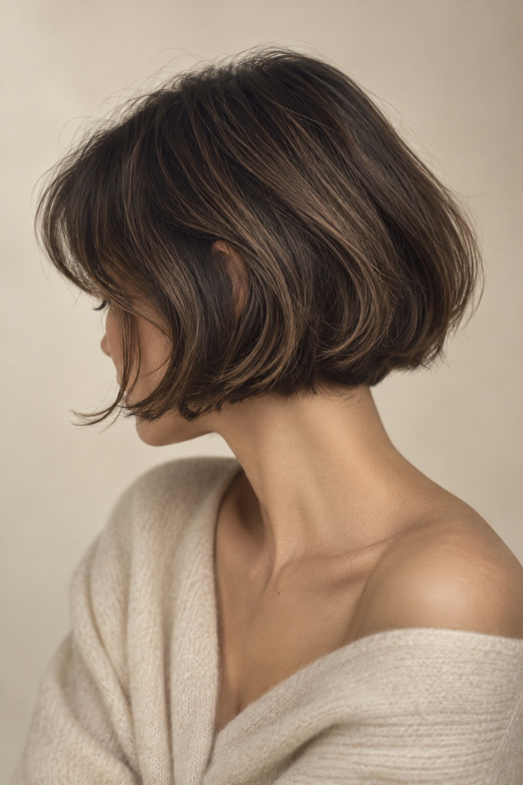 Chin length blunt French bob