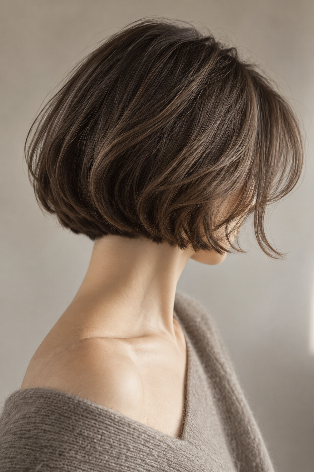 Graduated French bob with layers