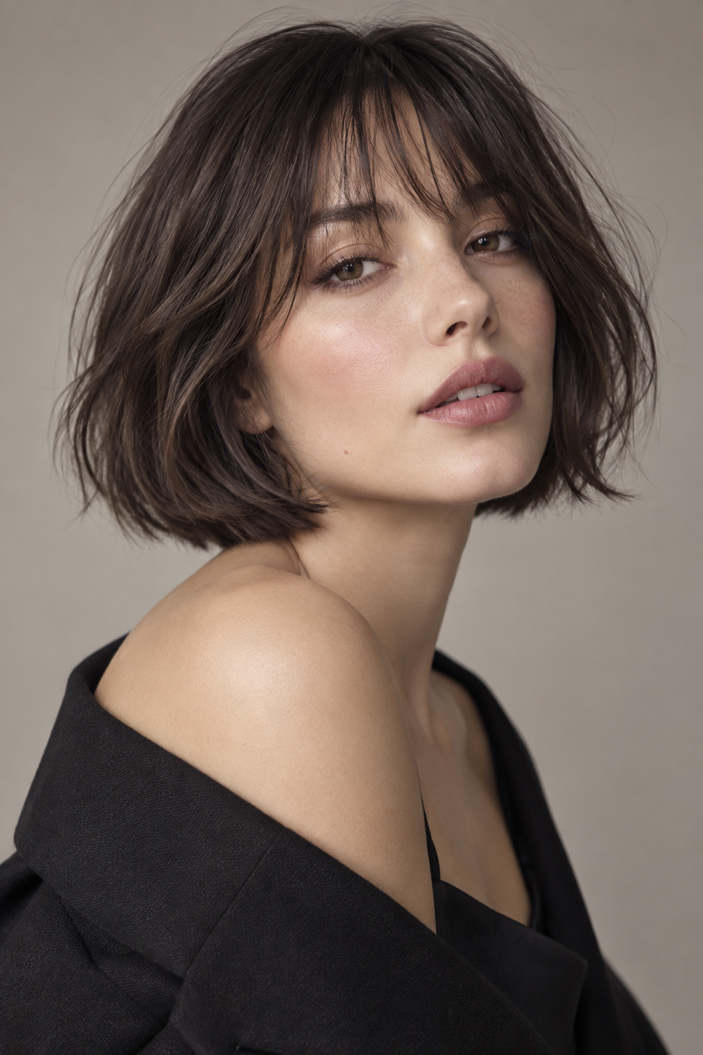 wispy fringe bob with bangs