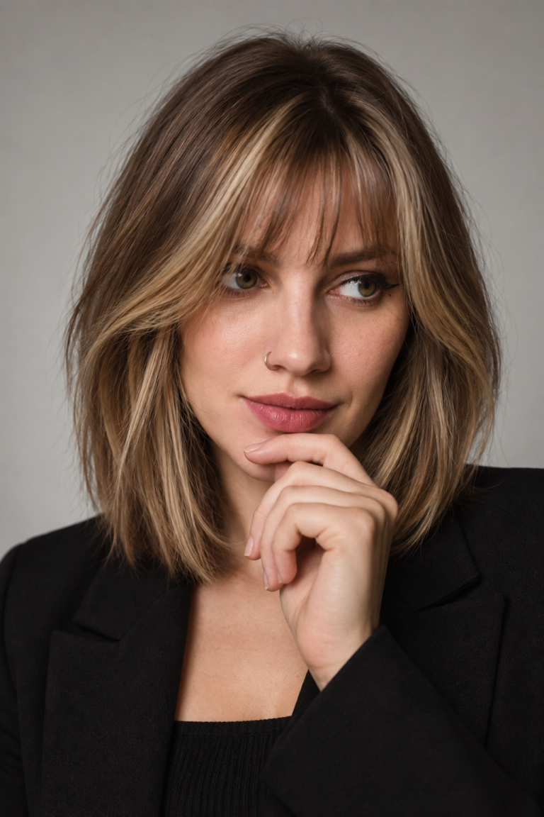 21 beautiful lob with bangs ideas featured hairstyle