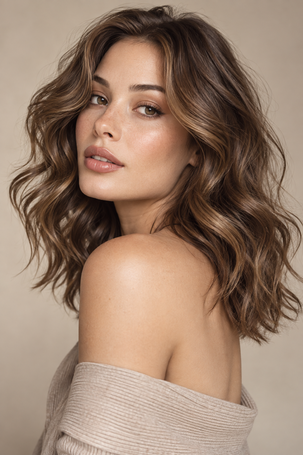 Retro-inspired wavy medium length hairstyle