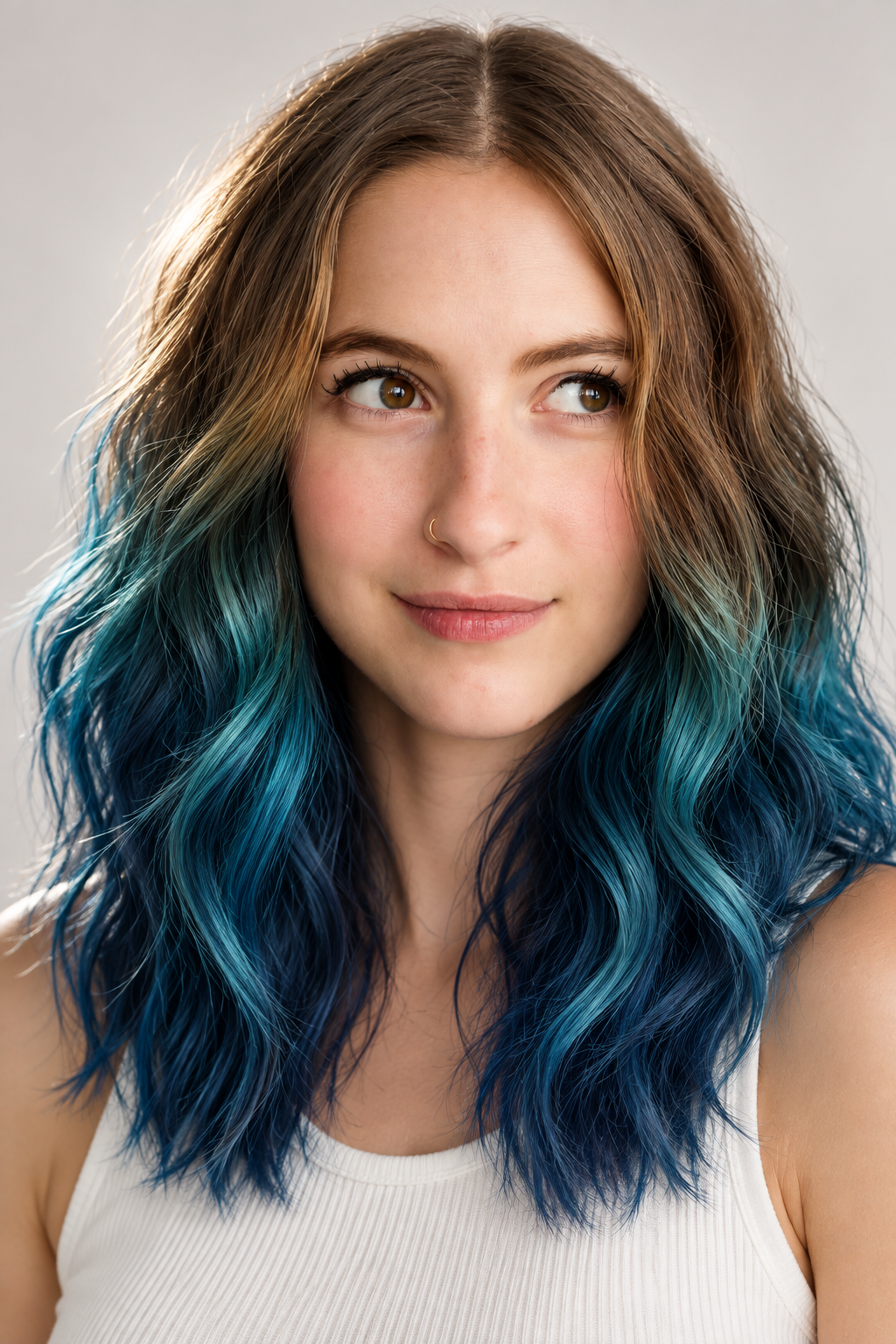 alternative hair color ideas: dive into deep teal mermaid hair