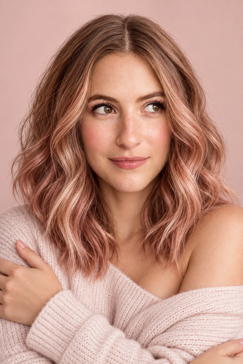alternative hair color ideas: embrace soft rose gold glam