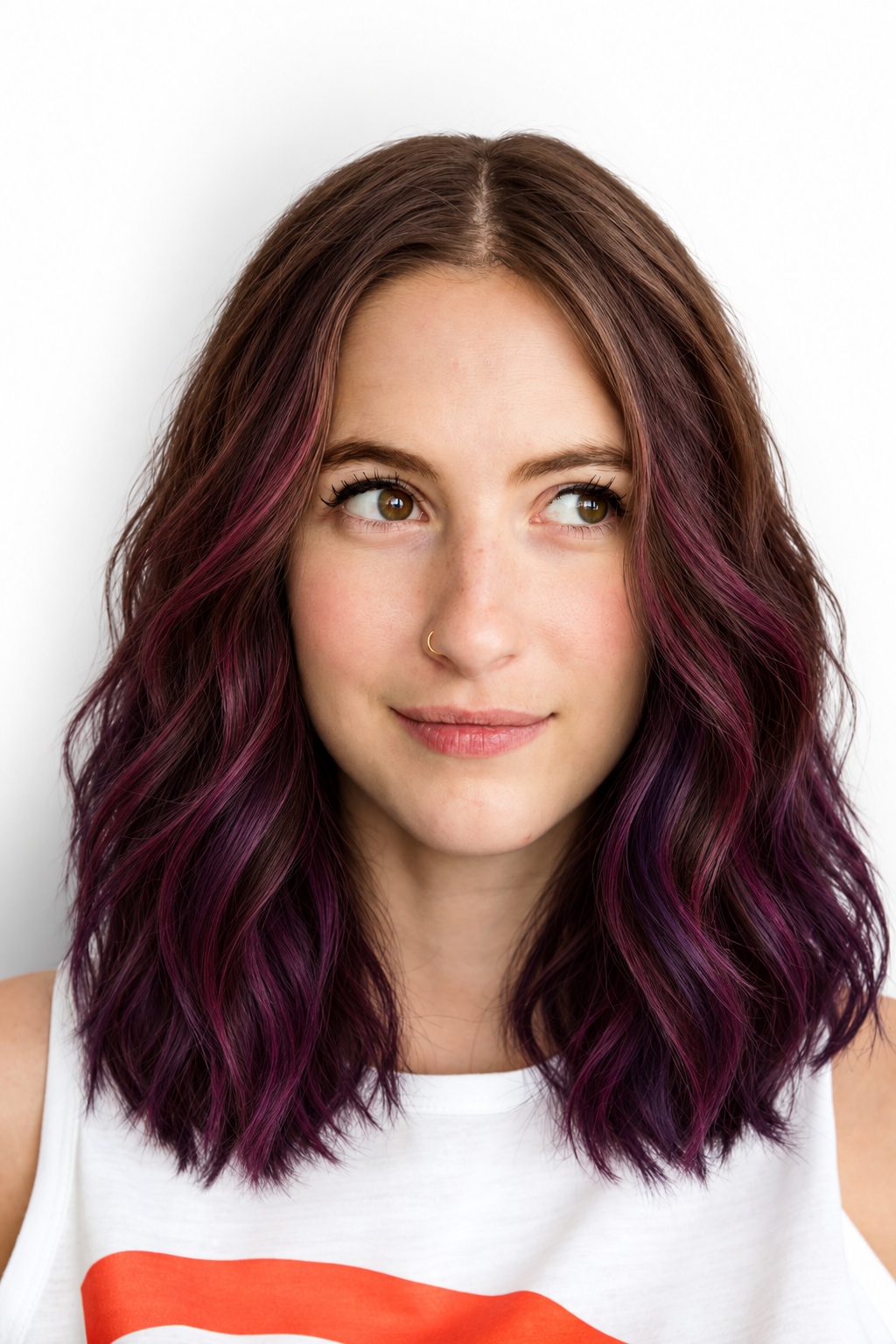 alternative hair color ideas: make a statement with deep plum streaks