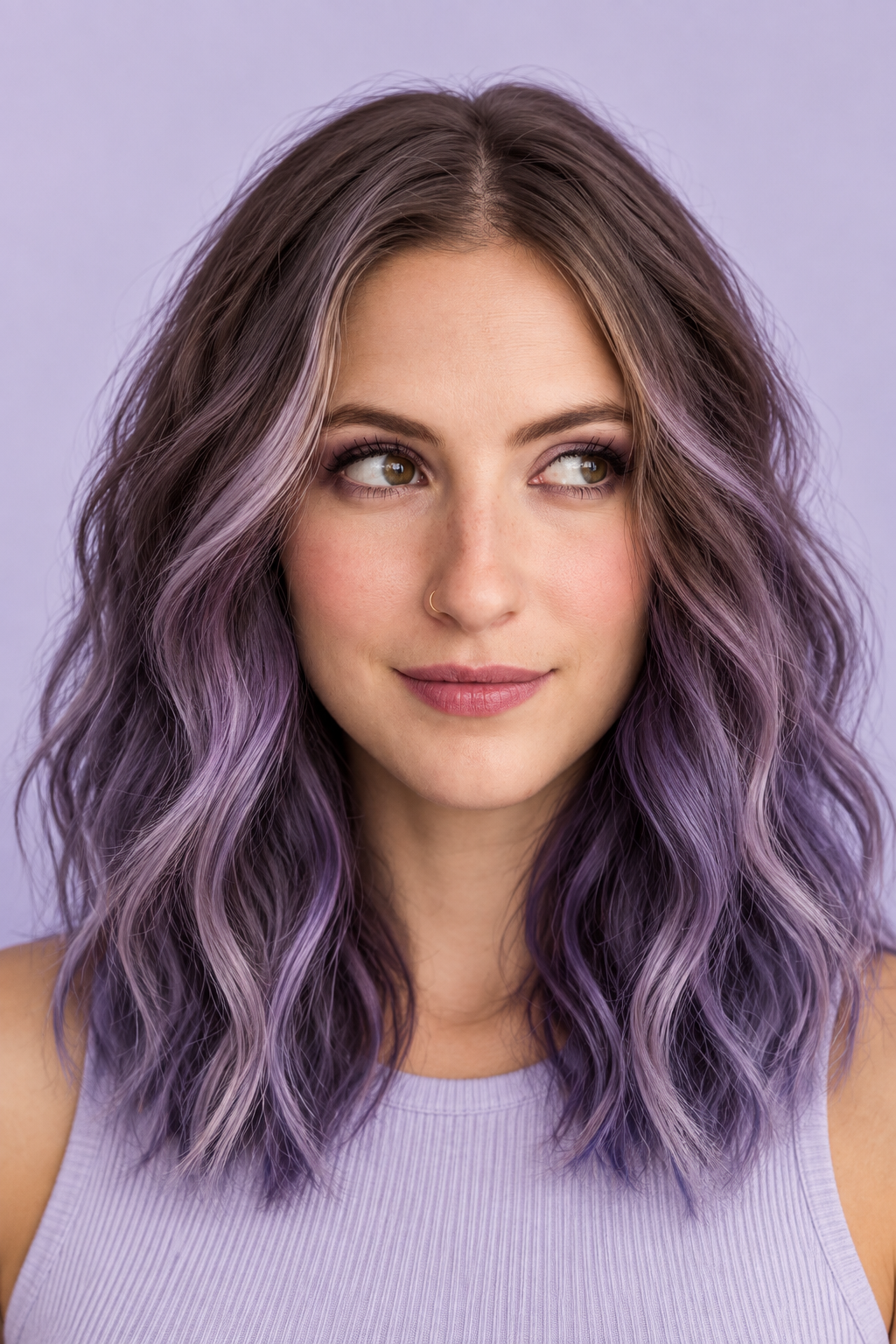 alternative hair color ideas: go soft yet bold with smoky lavender