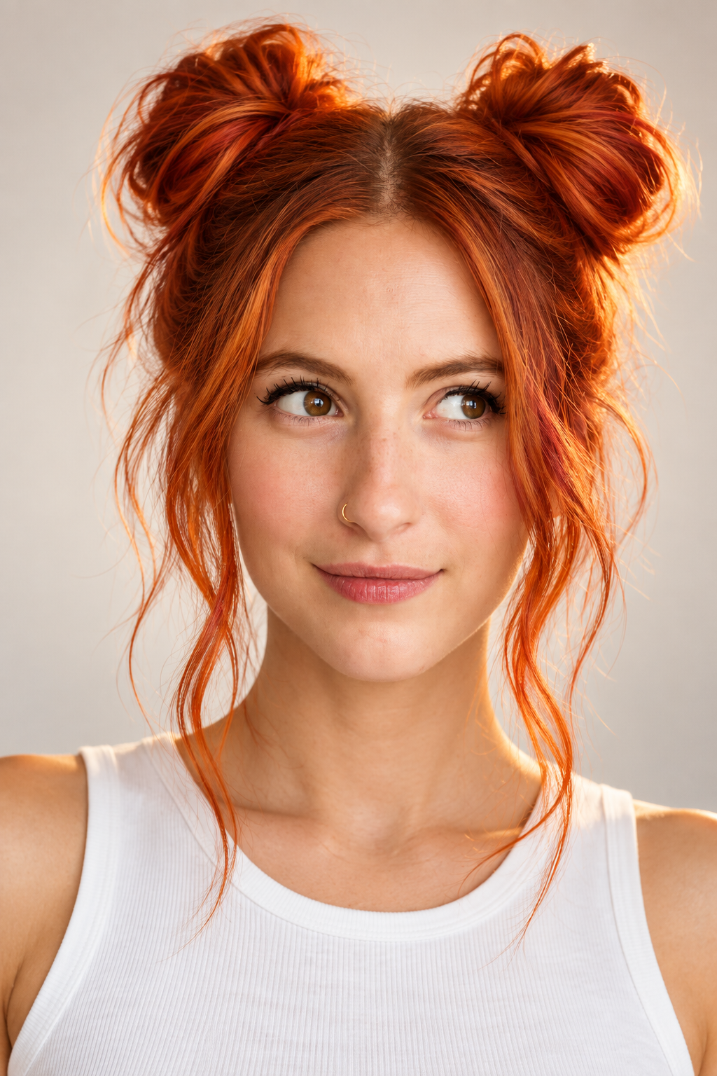 alternative hair color ideas: turn heads with fiery red space buns