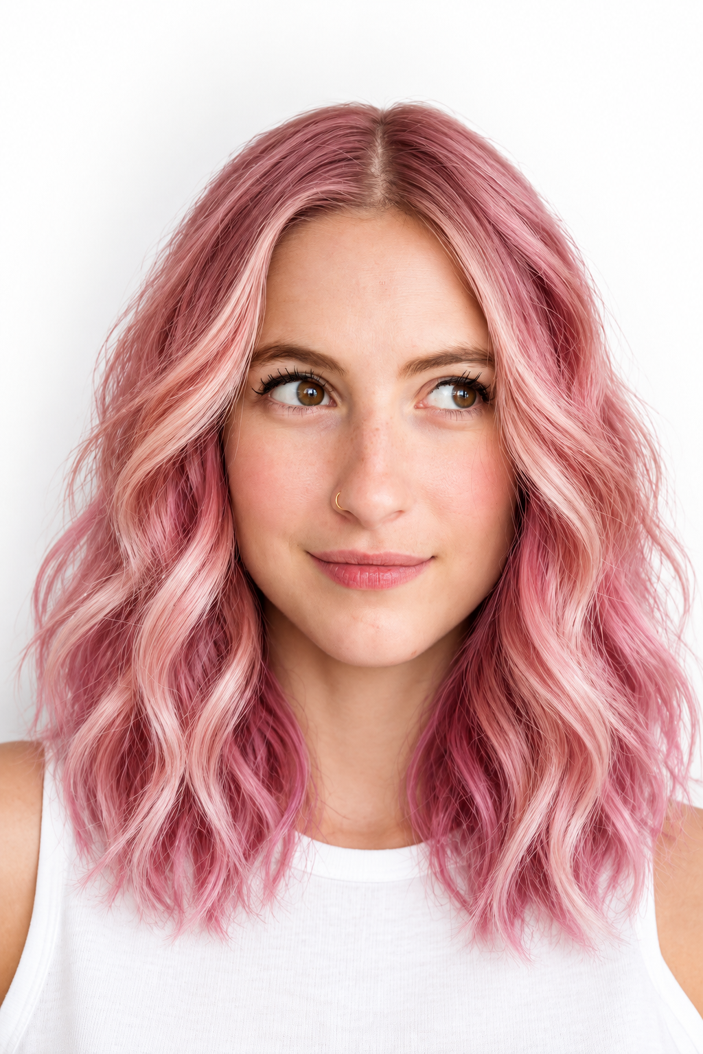alternative hair color ideas: light up the day with cotton candy pink hair