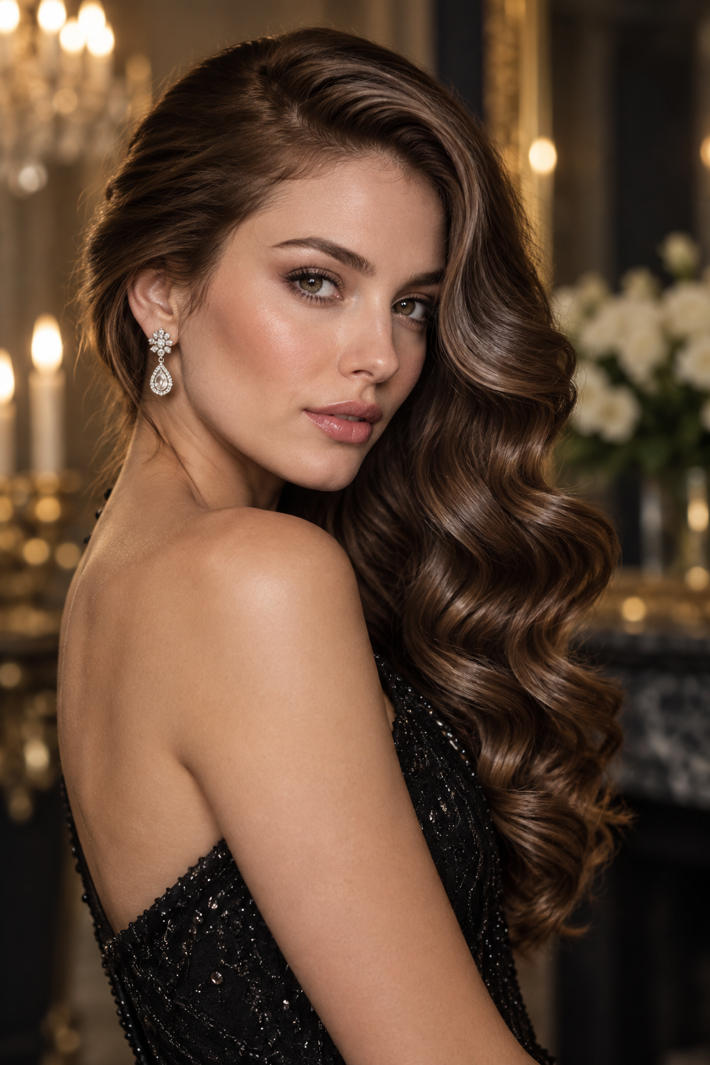 going out hairstyles: side-swept curls