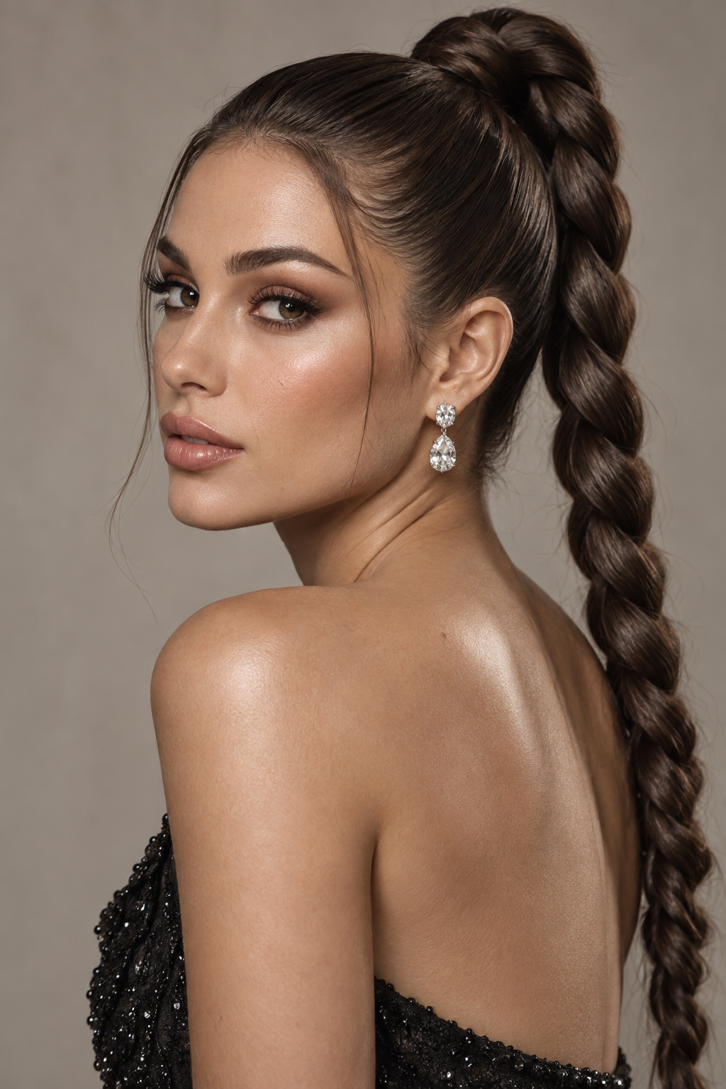 going out hairstyles: braided high ponytail