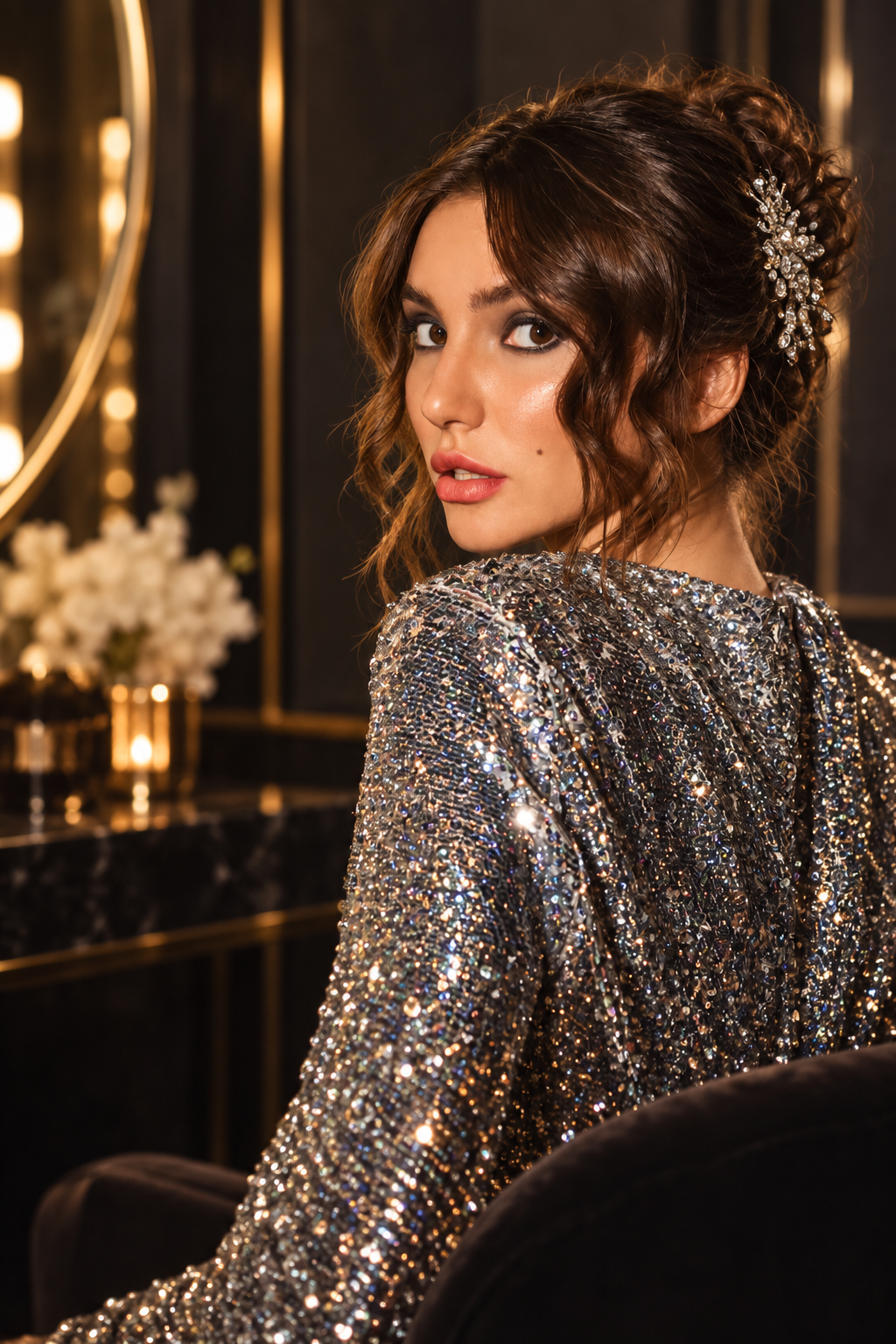 going out hairstyles: statement clip updo
