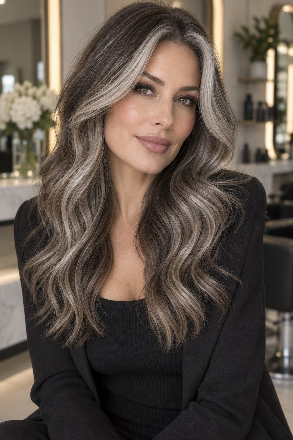 gray hair blending ideas gray money piece idea