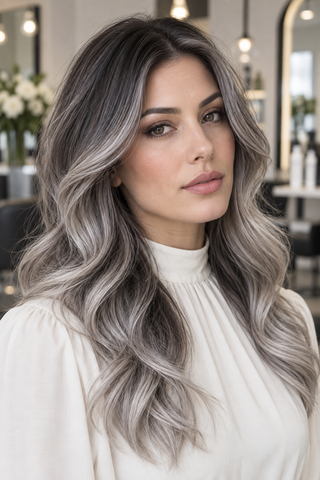 gray hair blending ideas smoky gray ombré idea