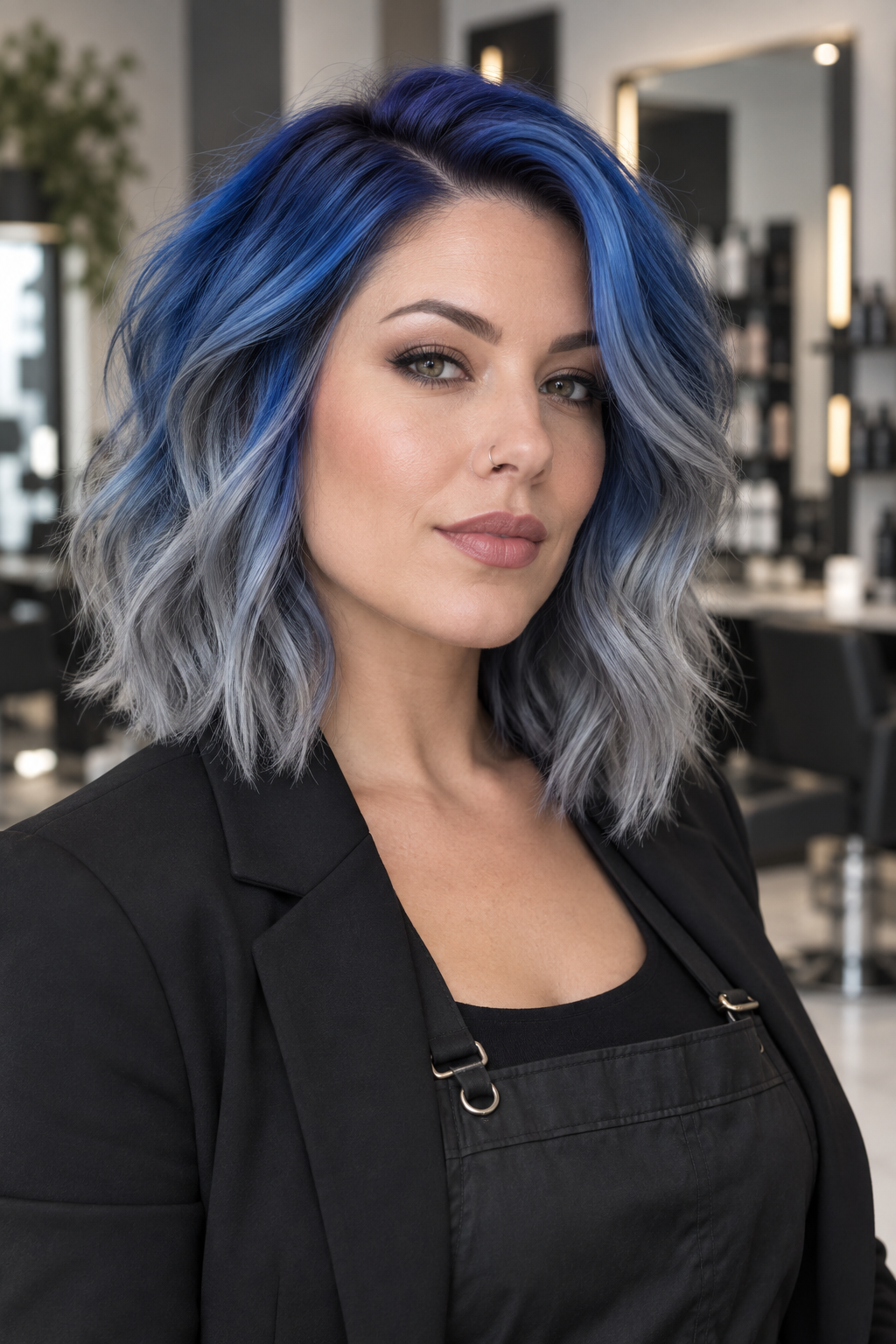 gray hair blending ideas electric blue gray idea