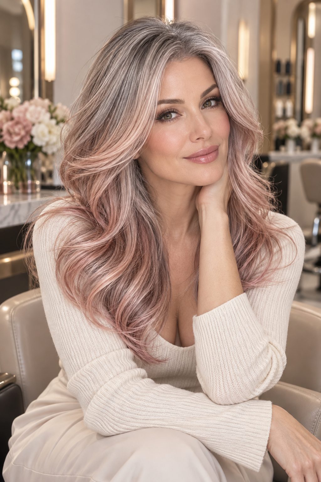gray hair blending ideas rose gold idea