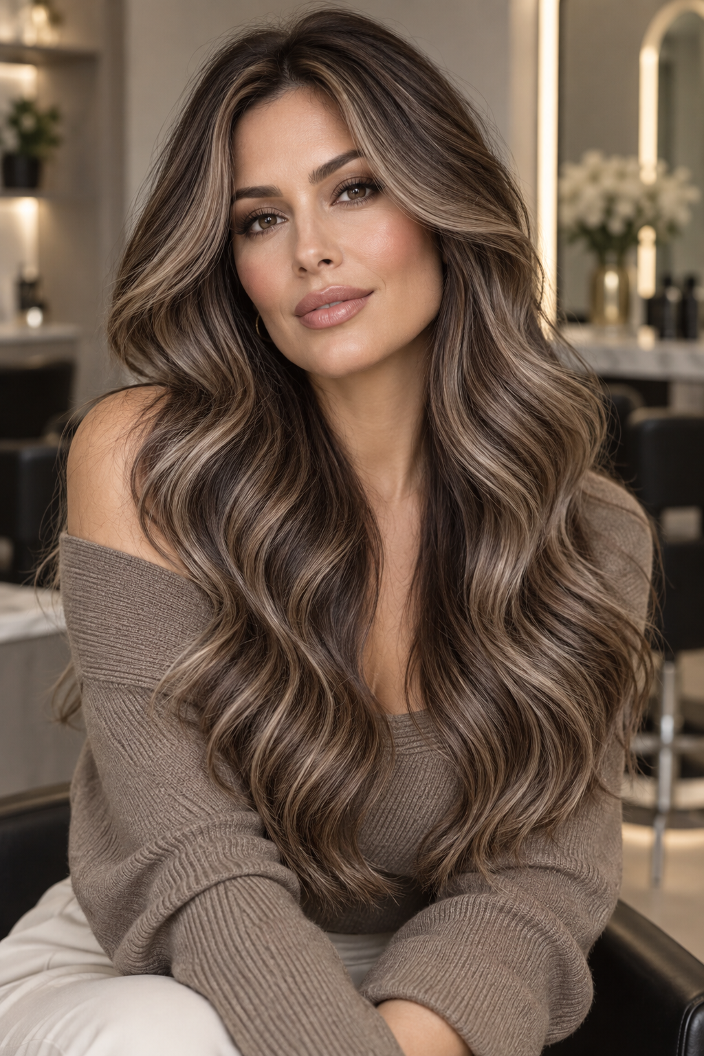 gray hair blending ideas mocha and gray balayage idea