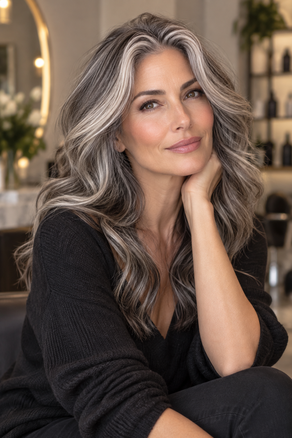 gray hair blending ideas salt and pepper idea