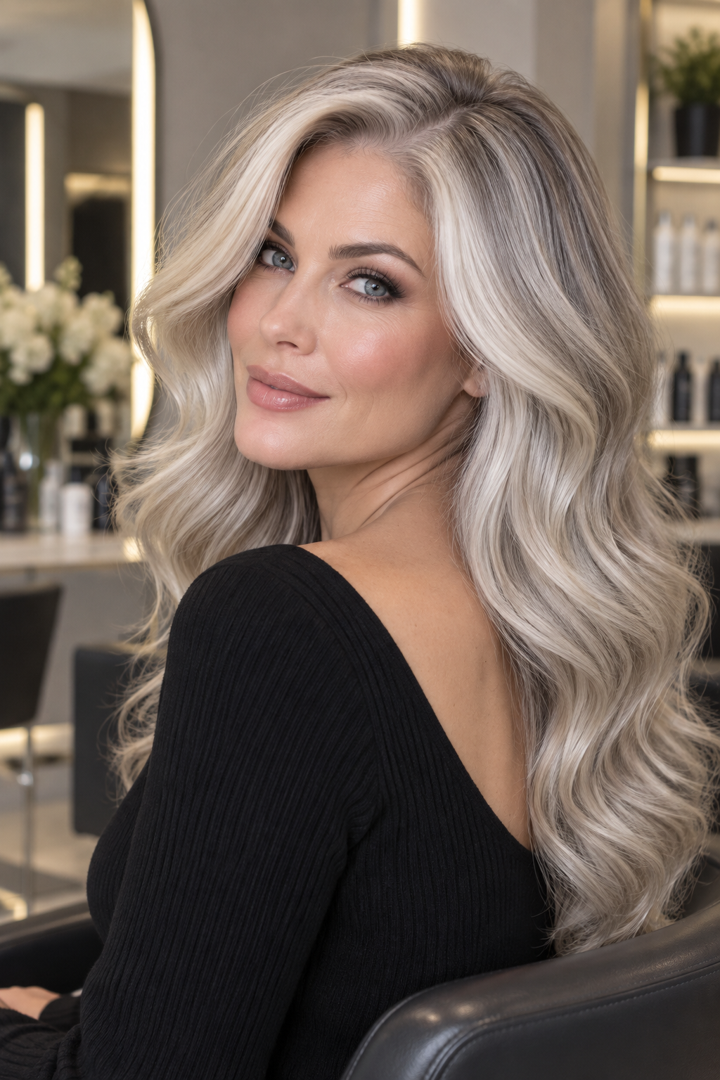 gray hair blending ideas platinum blonde idea