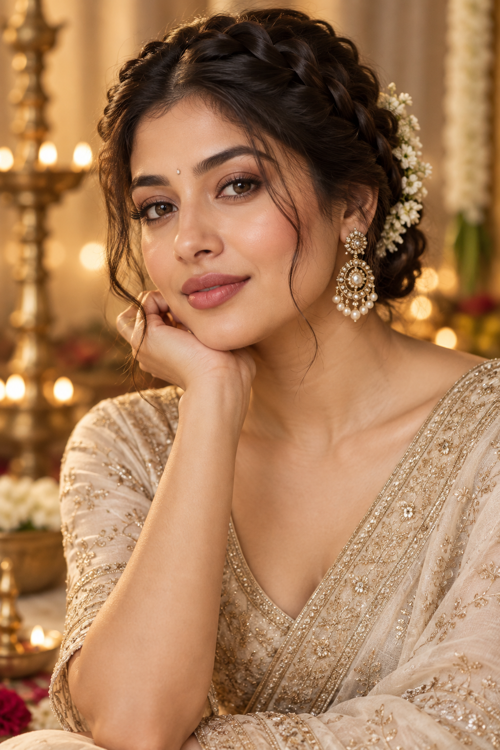 Indian wedding hairstyles: braided crown