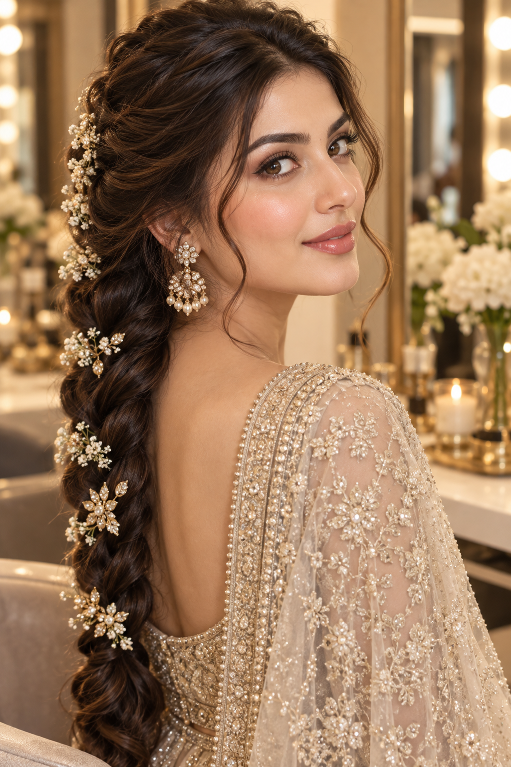 Indian wedding hairstyles: modern bridal braid