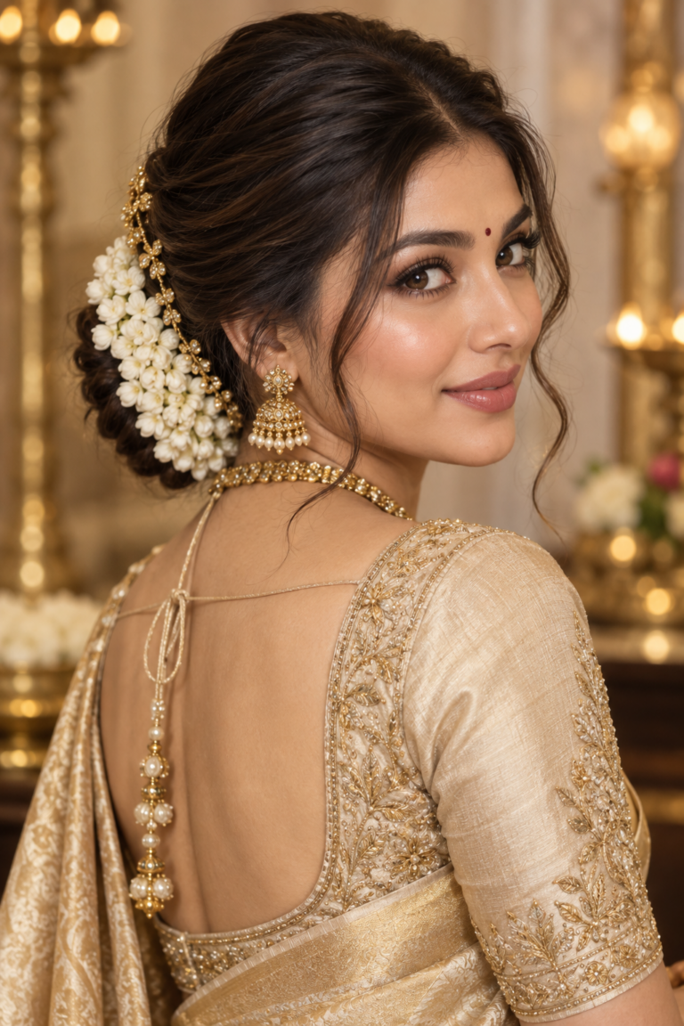 Indian wedding hairstyles: elegant formal look