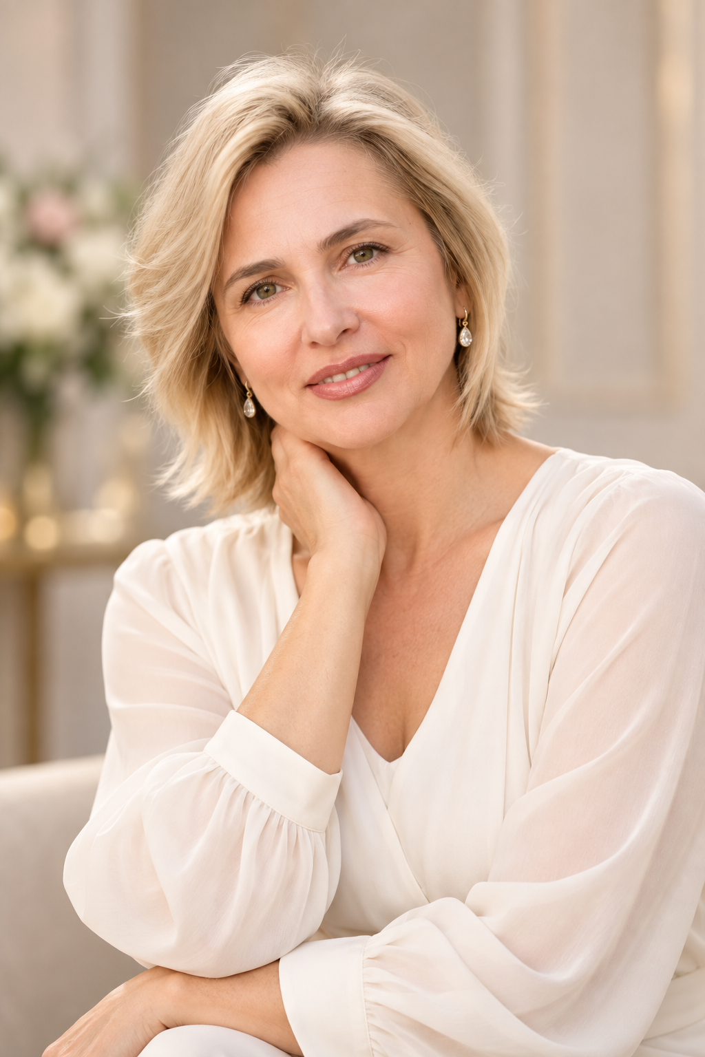 Feathered Blonde Crop mother of the bride short hair ideas