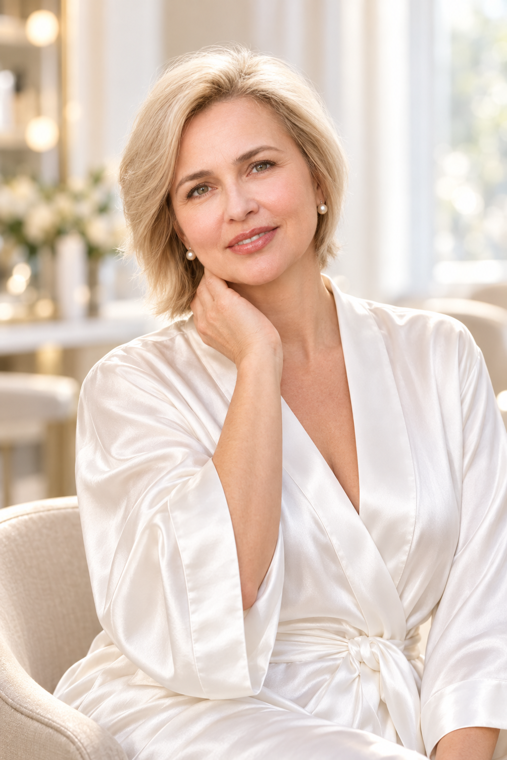 Pearl Blonde Crop mother of the bride short hair ideas