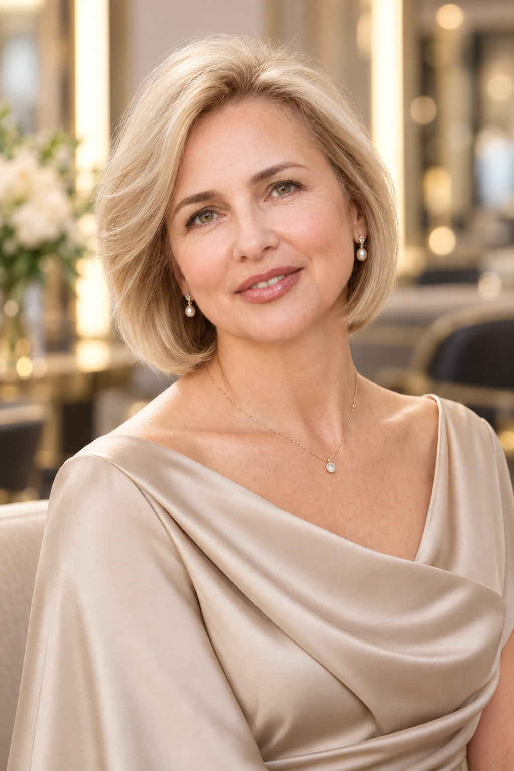 Elegant Tucked Bob mother of the bride short hair ideas