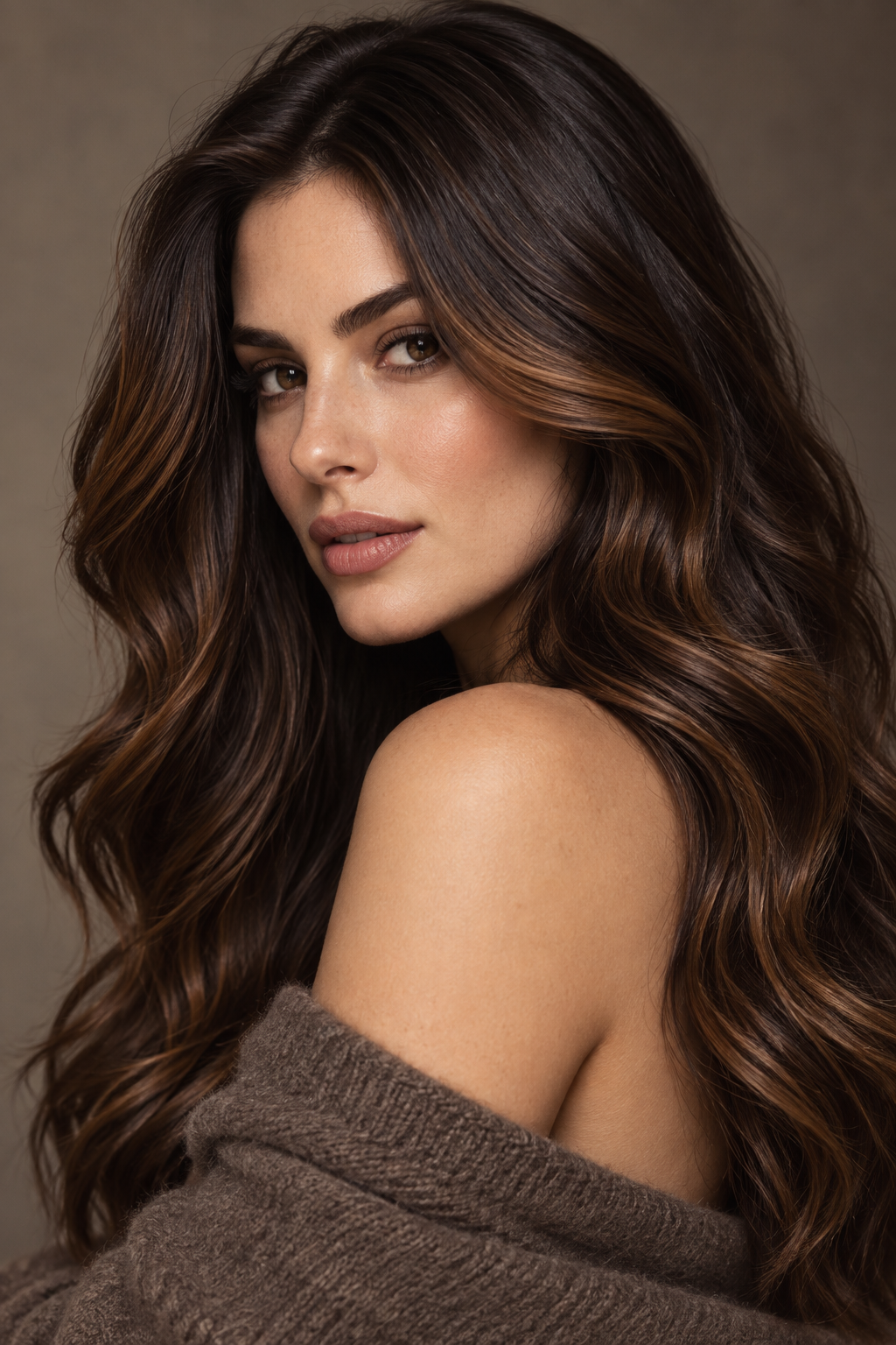 dark fall hair: Cinnamon ribbon brunette