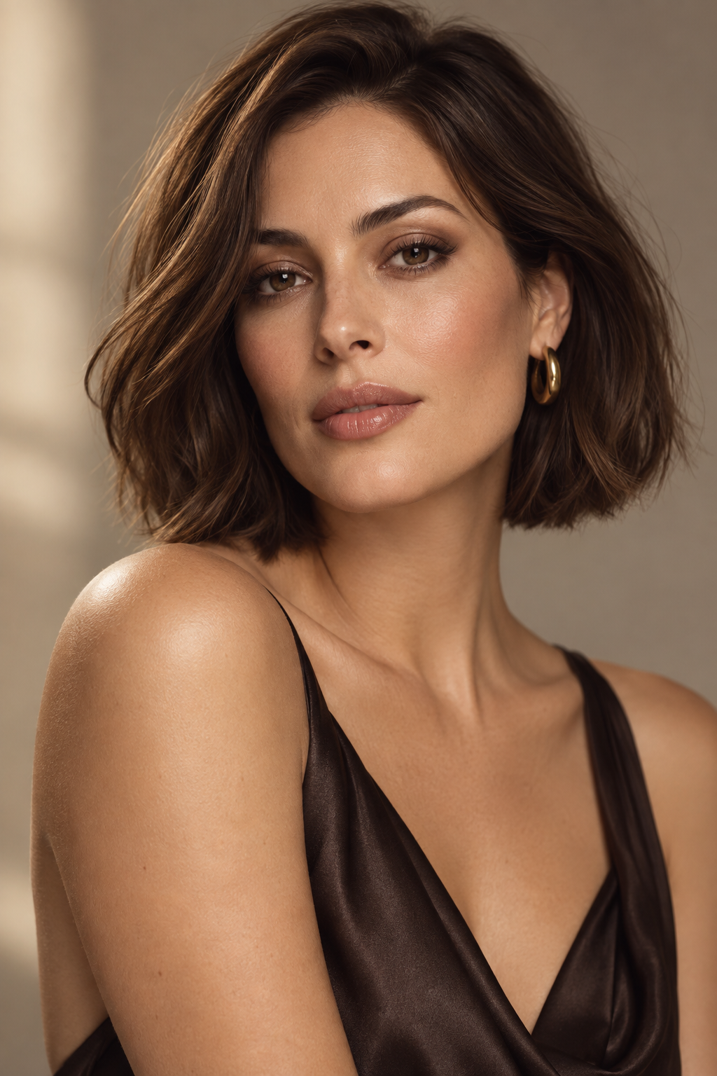 old money bob hairstyles: warm brunette bob