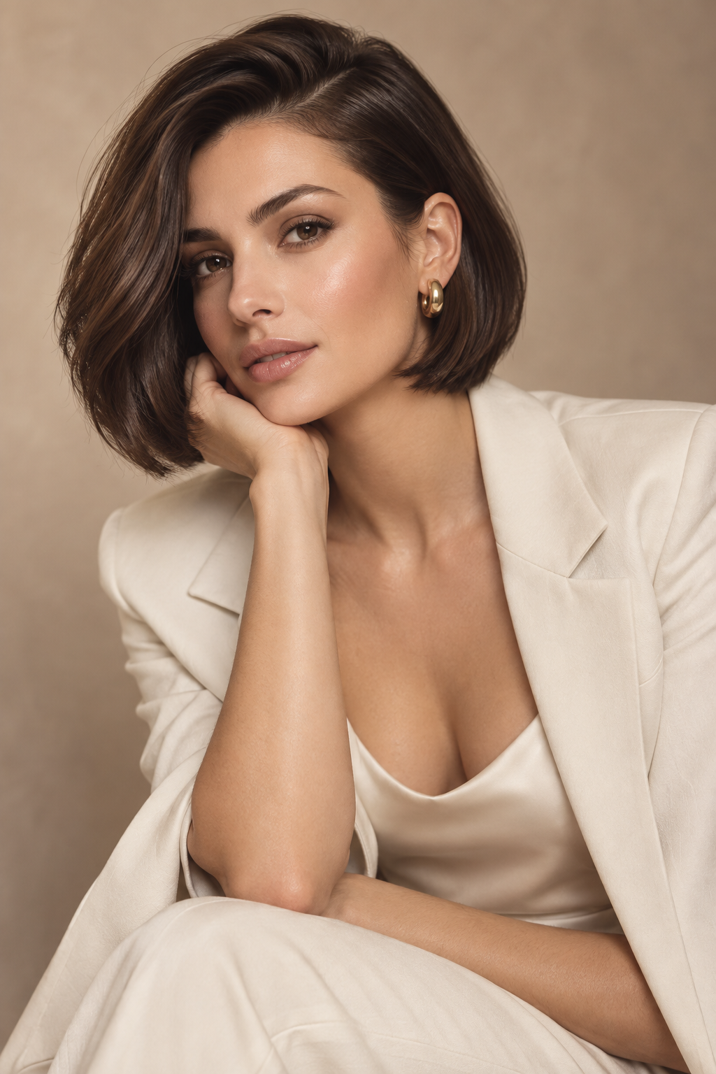 old money bob hairstyles: deep side-part bob