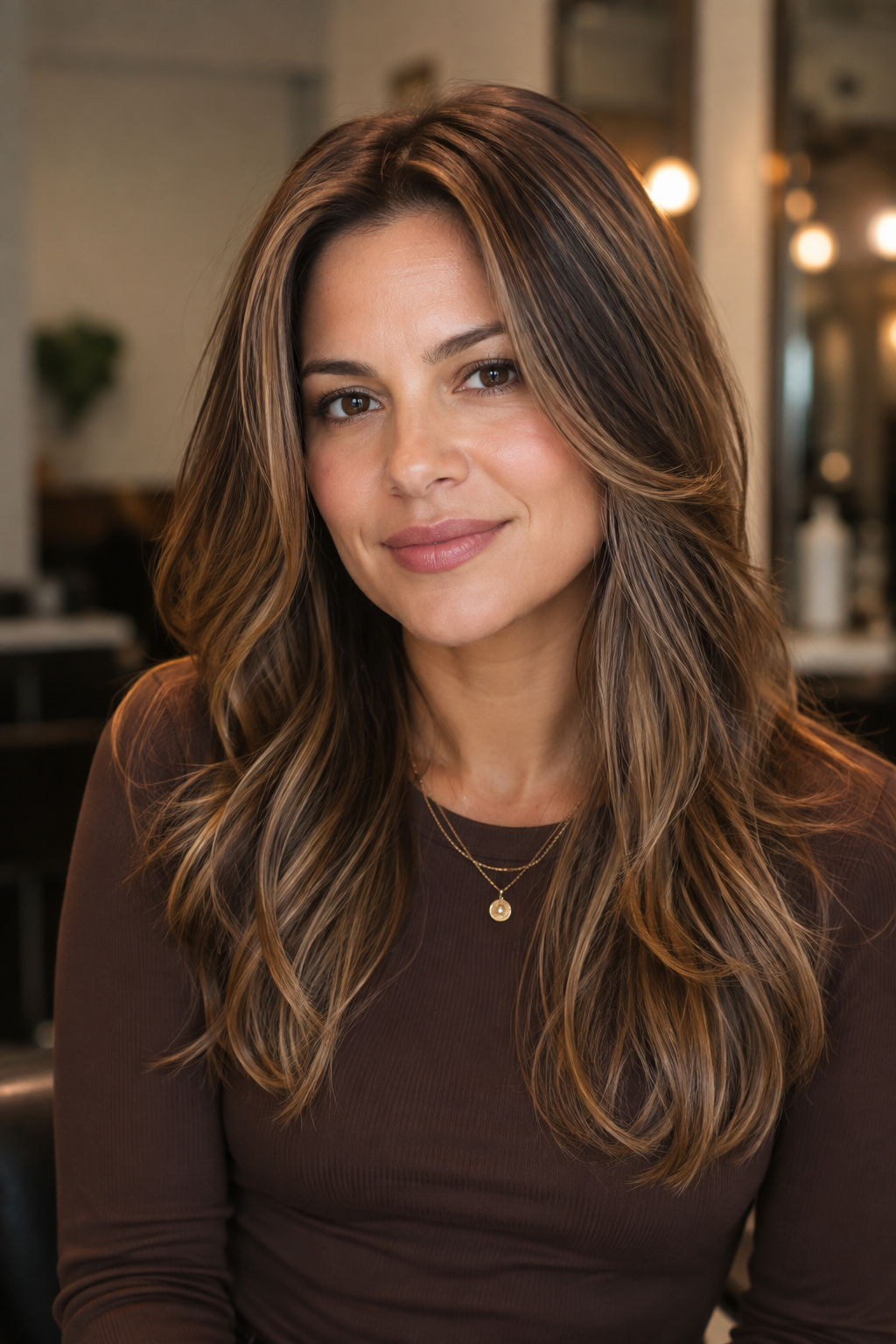 babylights vs balayage: honey brown layers showing fine babylights