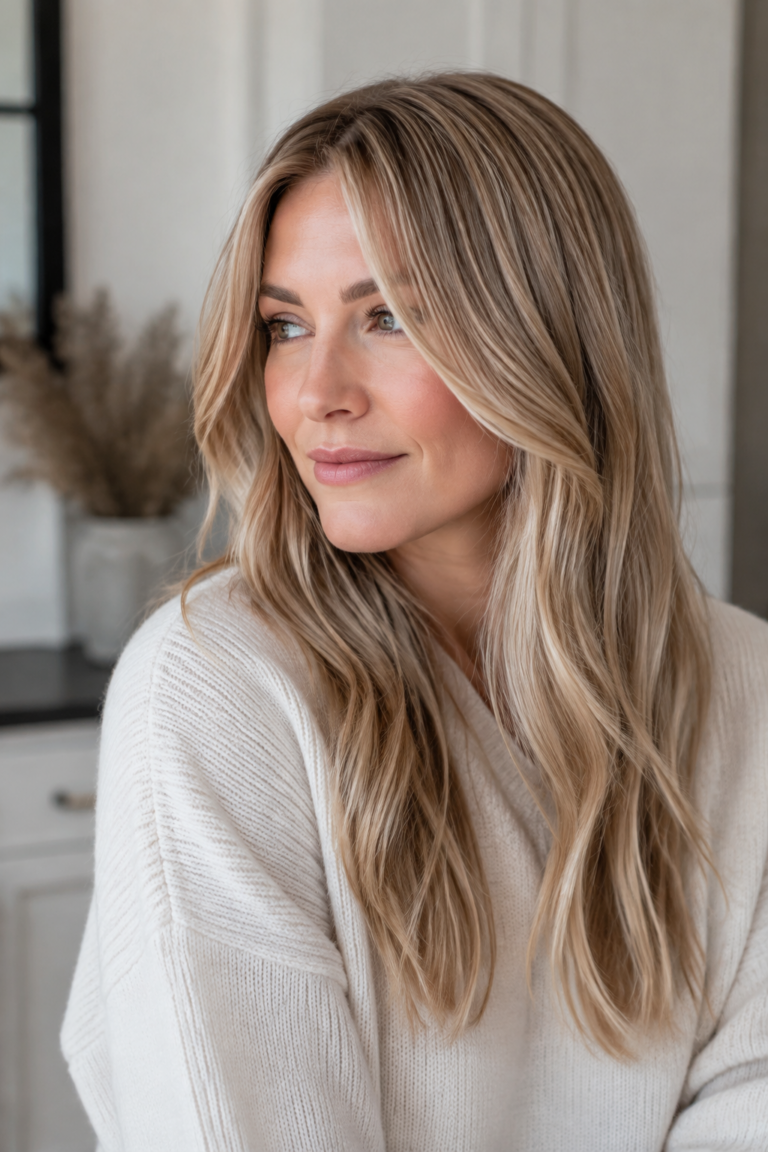 babylights vs balayage: fine reverse babylights through blonde hair