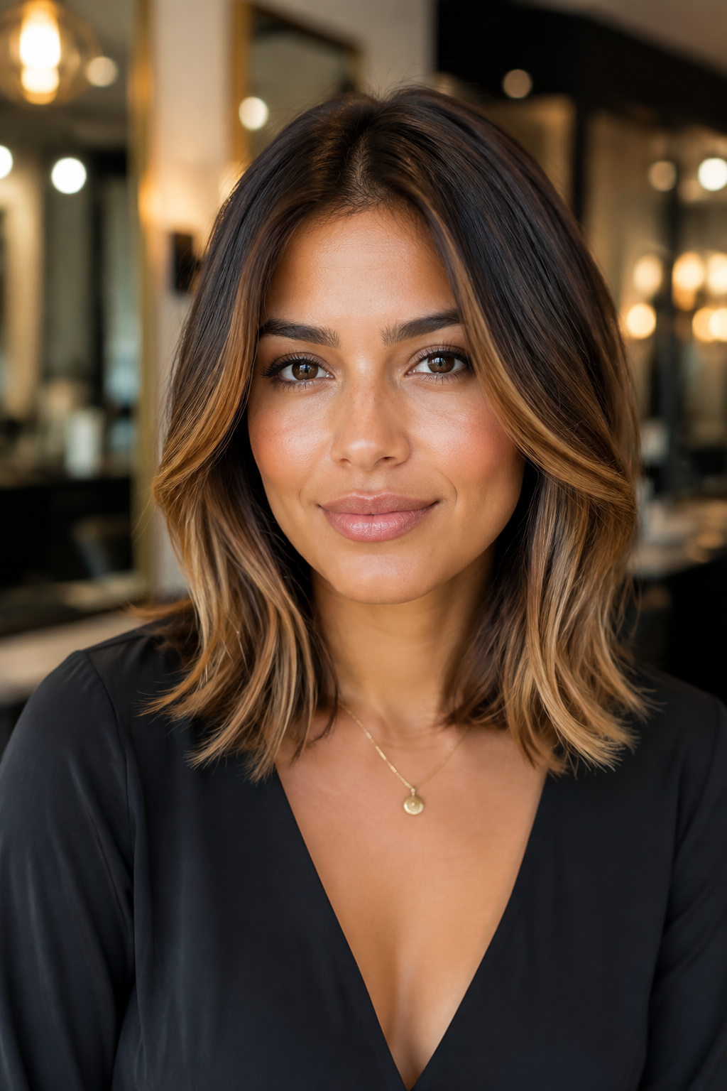 balayage vs ombre hair: second comparison on medium-length hair with controlled transitions