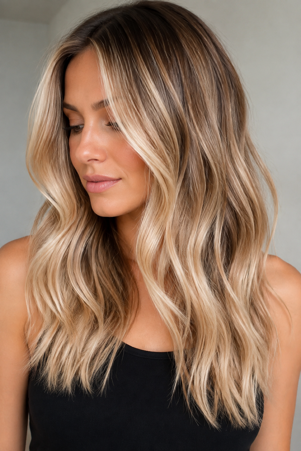 balayage vs ombre hair: bright blonde balayage focused through mid-lengths and ends