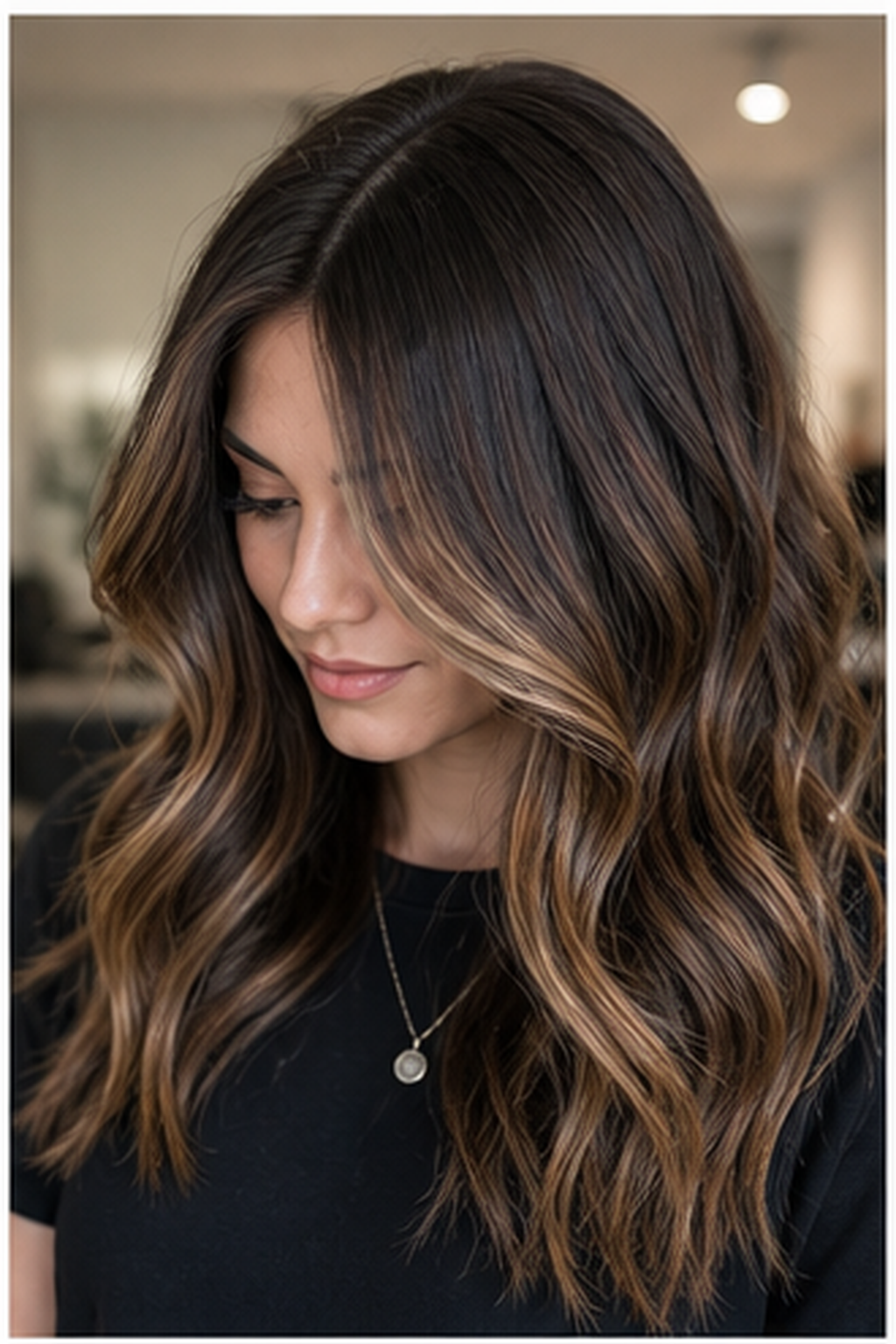 balayage vs ombre hair: soft hand-painted balayage ribbons through brunette hair