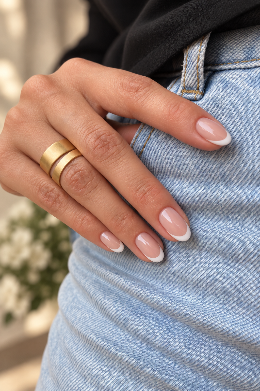 classic manicures over 40: soft french tips