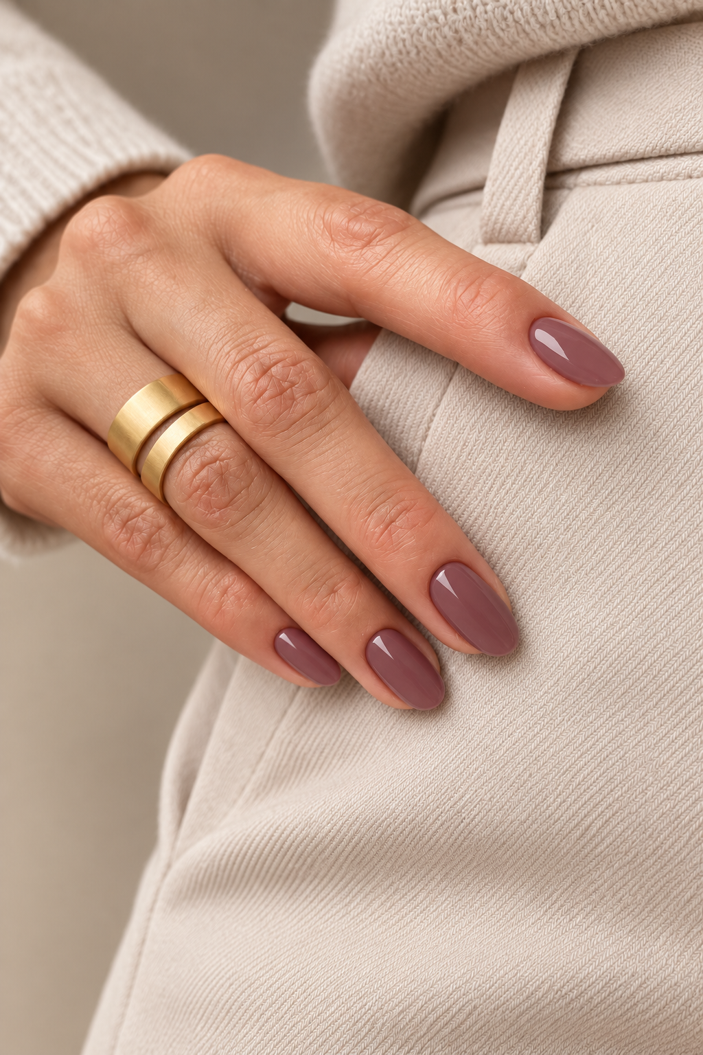 classic manicures over 40: soft mauve